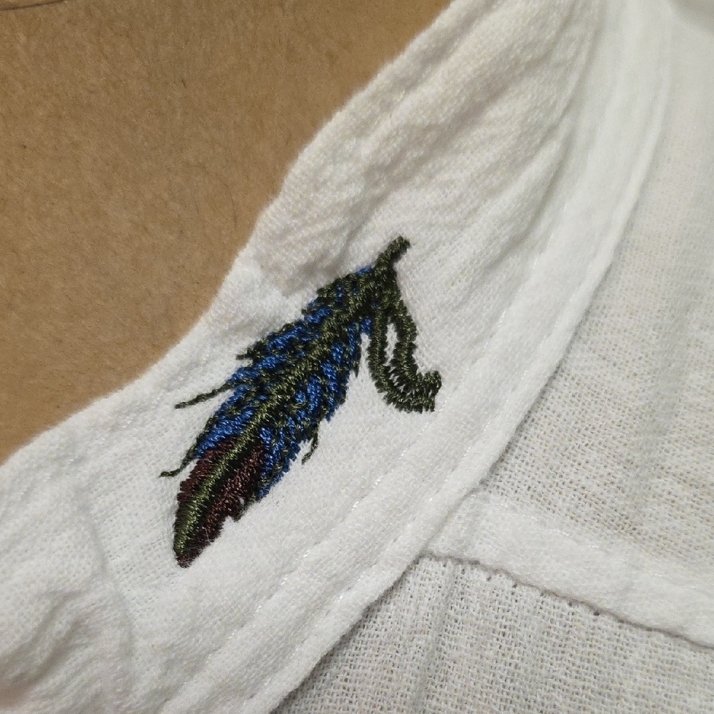 Embroidered White Button Down Shirt - Picture 3 of 12